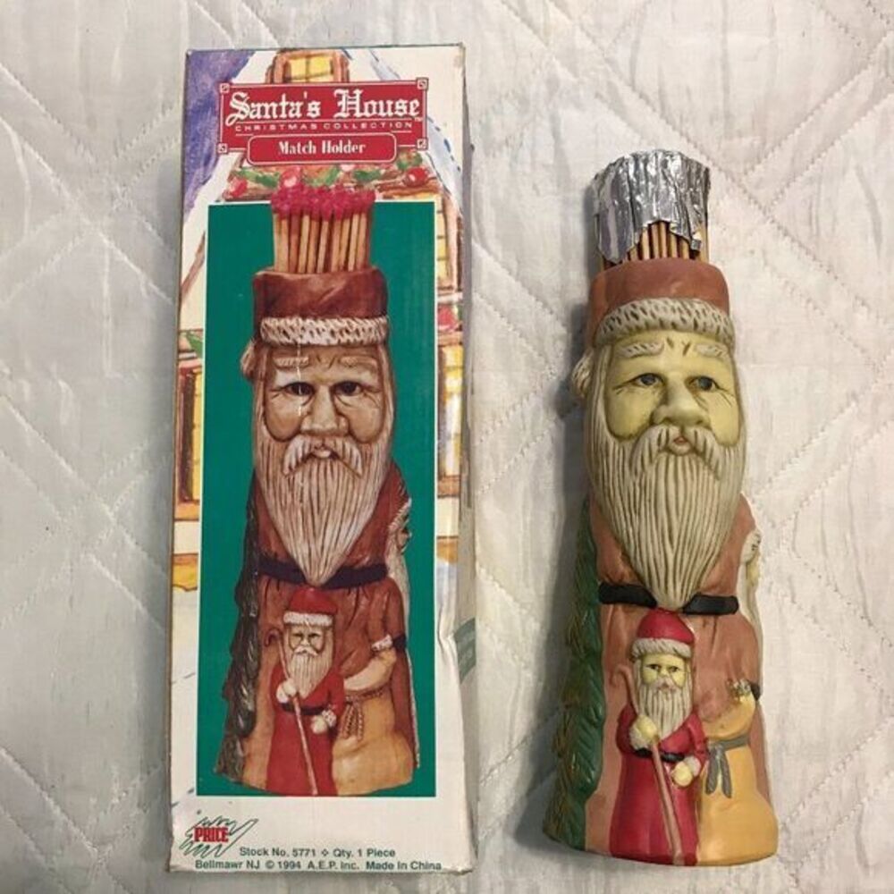 1994 Vintage Price Santas House Christmas Collection Match Holder w/ Matches‎